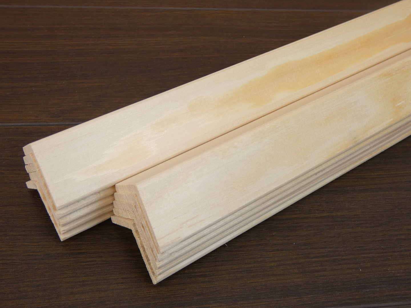5 Winkelleisten Kiefer/Fichte 28 x 44 x 1000mm Bastlerleisten Eckleiste Holz 