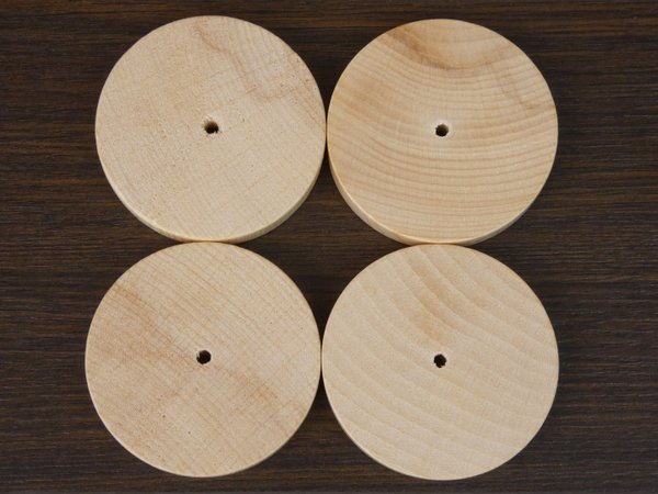 Holzräder Buche glatt Ø 60 mm mit Bohrung