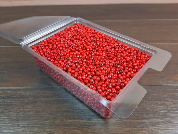 Holzperlen Rot Mix-Set 14   500 g